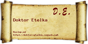 Doktor Etelka névjegykártya